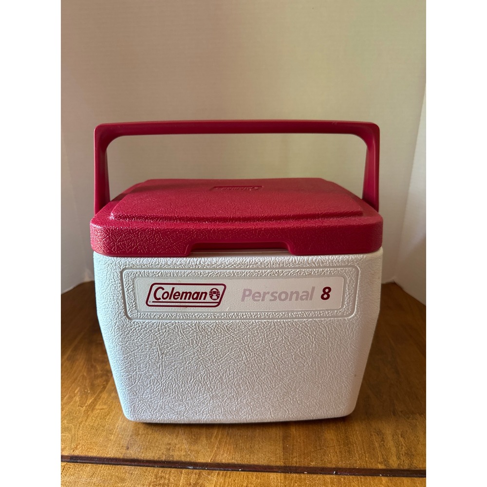 Coleman Personal 8 Cooler Red White Vintage 1994 Model 5272 Made in USA 8 Quart